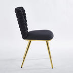 Chaises d'appoint modernes or et noir 22.04 (lot de 2)