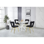 Chaises d'appoint modernes or et noir 22.04 (lot de 2)