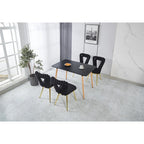 Chaises d'appoint modernes or et noir 22.04 (lot de 2)