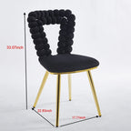 Chaises d'appoint modernes or et noir 22.04 (lot de 2)