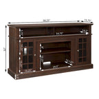 Meuble TV Espresso Classic 58,25 po avec rangement ouvert et fermé pour téléviseurs de 65 po