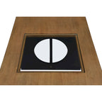 47 Table Basse Rectangulaire Contemporaine en Bois avec Plateau en Verre Trempé Transparent, Plateau Noir et Expresso Clair