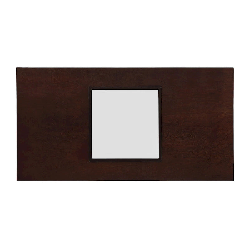 47 Table Basse Rectangulaire Contemporaine en Bois avec Plateau en Verre Trempé Transparent, Plateau Noir et Expresso Clair