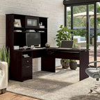 Bureau assis-debout en L 3 positions 60W avec huche, par Bush Furniture