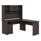 Bureau assis-debout en L 3 positions 60W avec huche, par Bush Furniture