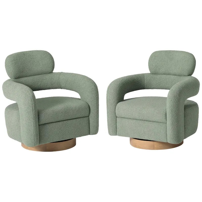Fauteuil pivotant Bayville 29 po en sherpa (lot de 2)