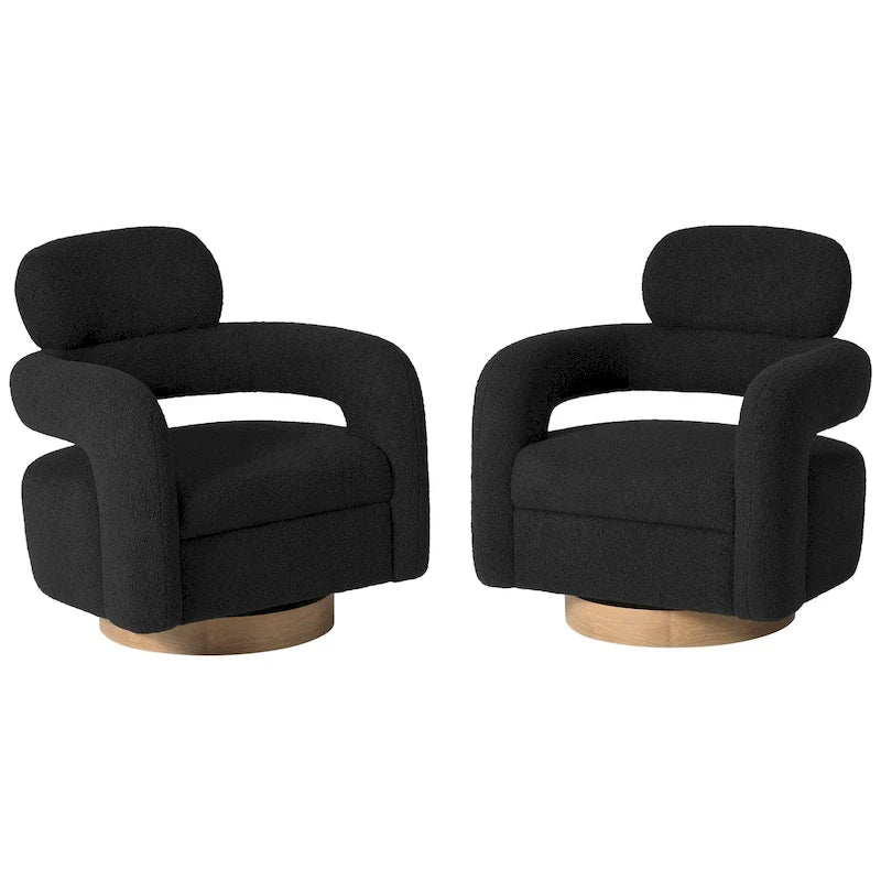 Fauteuil pivotant Bayville 29 po en sherpa (lot de 2)
