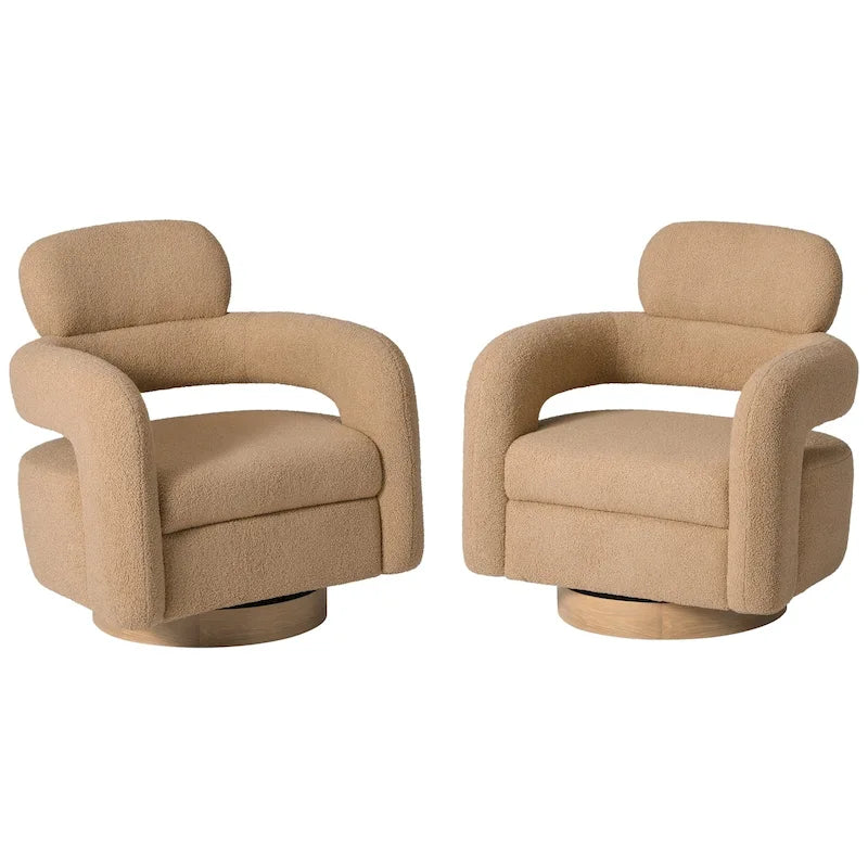 Fauteuil pivotant Bayville 29 po en sherpa (lot de 2)