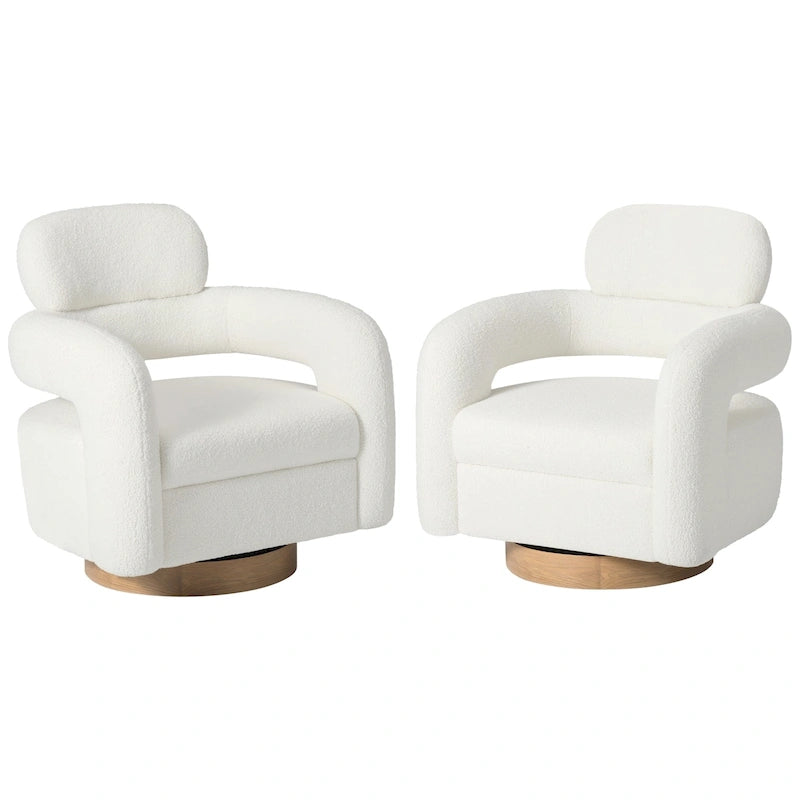 Fauteuil pivotant Bayville 29 po en sherpa (lot de 2)