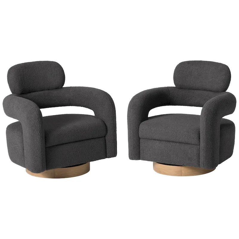 Fauteuil pivotant Bayville 29 po en sherpa (lot de 2)