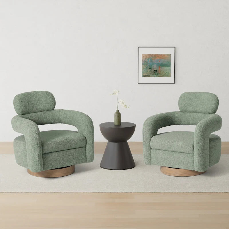 Bayville 29 Wide Sherpa Swivel Chair (Set of 2)