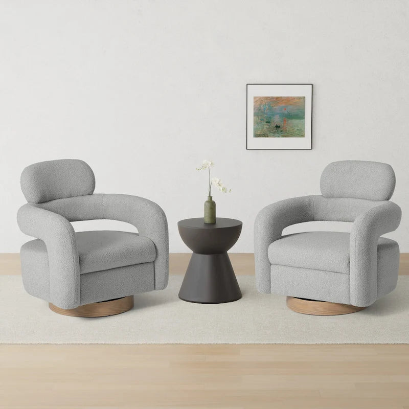 Fauteuil pivotant Bayville 29 po en sherpa (lot de 2)