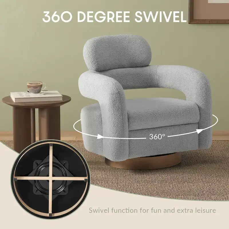Fauteuil pivotant Bayville 29 po en sherpa (lot de 2)