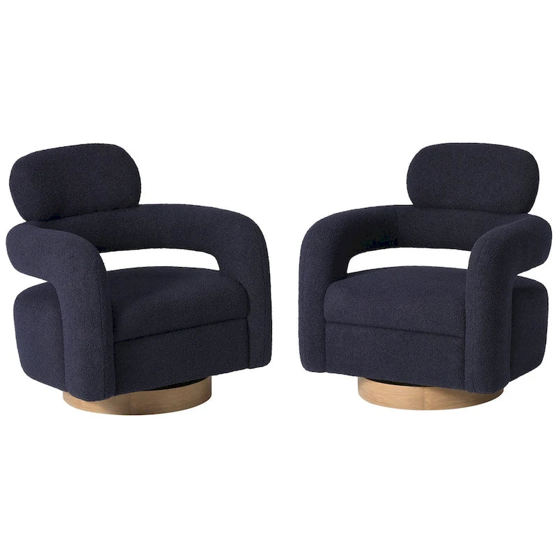 Fauteuil pivotant Bayville 29 po en sherpa (lot de 2)