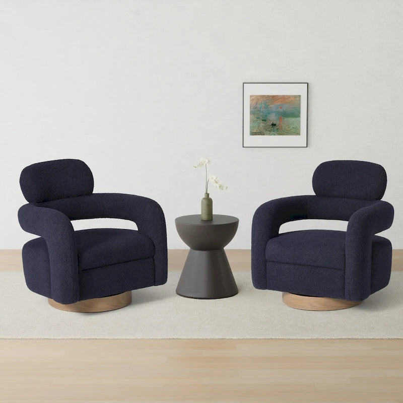 Fauteuil pivotant Bayville 29 po en sherpa (lot de 2)