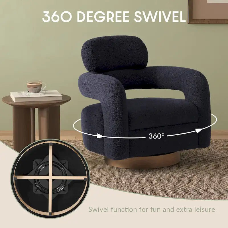 Fauteuil pivotant Bayville 29 po en sherpa (lot de 2)