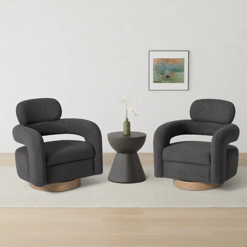 Fauteuil pivotant Bayville 29 po en sherpa (lot de 2)