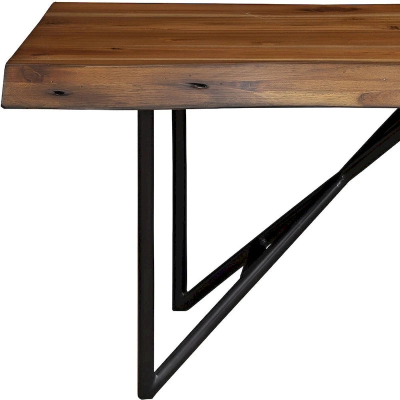 HomeRoots Banc de salle à manger en bois massif marron et noir 55 - 55