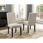 Table à manger rectangulaire Mid-Century Modern avec chaises cloutées en laiton et pieds métalliques en épingle à cheveux pour cuisine et salon