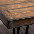 Table à manger rectangulaire Mid-Century Modern avec chaises cloutées en laiton et pieds métalliques en épingle à cheveux pour cuisine et salon