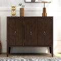 Buffet de rangement à étagères réglables Roomfitters avec poignées en métal rétro et pieds en pin pour le salon, la salle d'étude