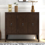 Buffet de rangement à étagères réglables Roomfitters avec poignées en métal rétro et pieds en pin pour le salon, la salle d'étude