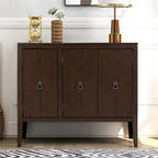 Buffet de rangement à étagères réglables Roomfitters avec poignées en métal rétro et pieds en pin pour le salon, la salle d'étude