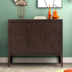 Buffet de rangement à étagères réglables Roomfitters avec poignées en métal rétro et pieds en pin pour le salon, la salle d'étude