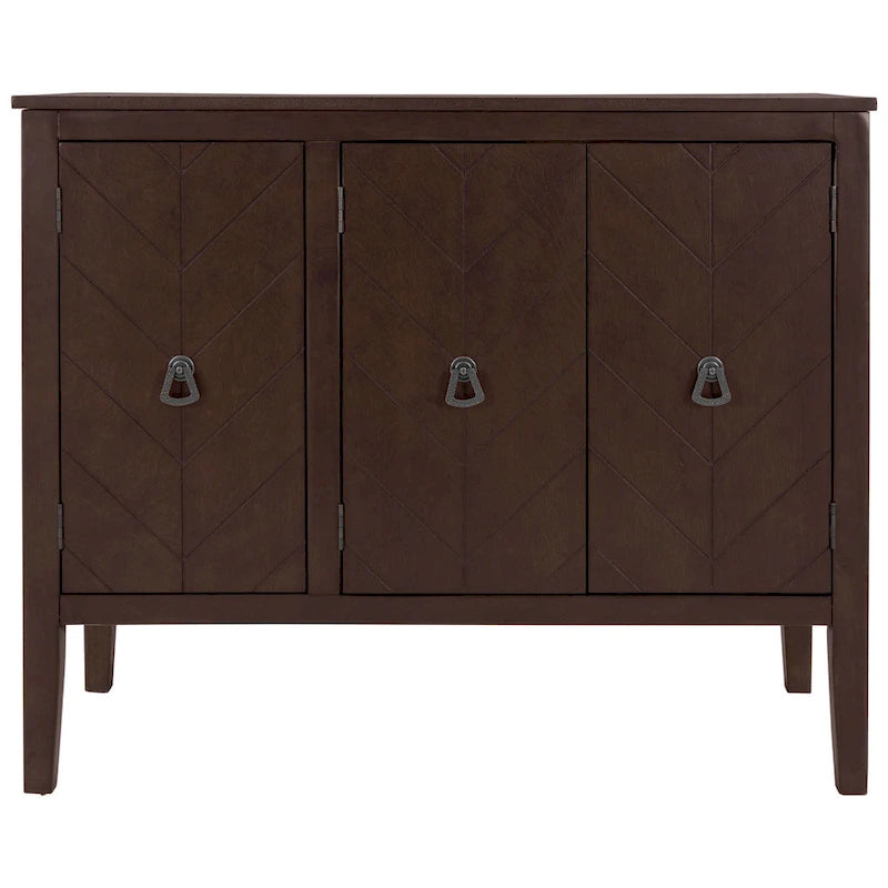Buffet de rangement à étagères réglables Roomfitters avec poignées en métal rétro et pieds en pin pour le salon, la salle d'étude