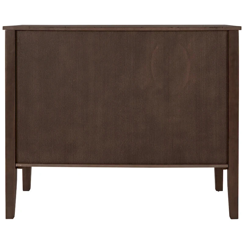 Buffet de rangement à étagères réglables Roomfitters avec poignées en métal rétro et pieds en pin pour le salon, la salle d'étude