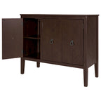 Buffet de rangement à étagères réglables Roomfitters avec poignées en métal rétro et pieds en pin pour le salon, la salle d'étude