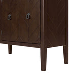 Buffet de rangement à étagères réglables Roomfitters avec poignées en métal rétro et pieds en pin pour le salon, la salle d'étude