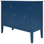 Buffet de rangement à étagères réglables Roomfitters avec poignées en métal rétro et pieds en pin pour le salon, la salle d'étude