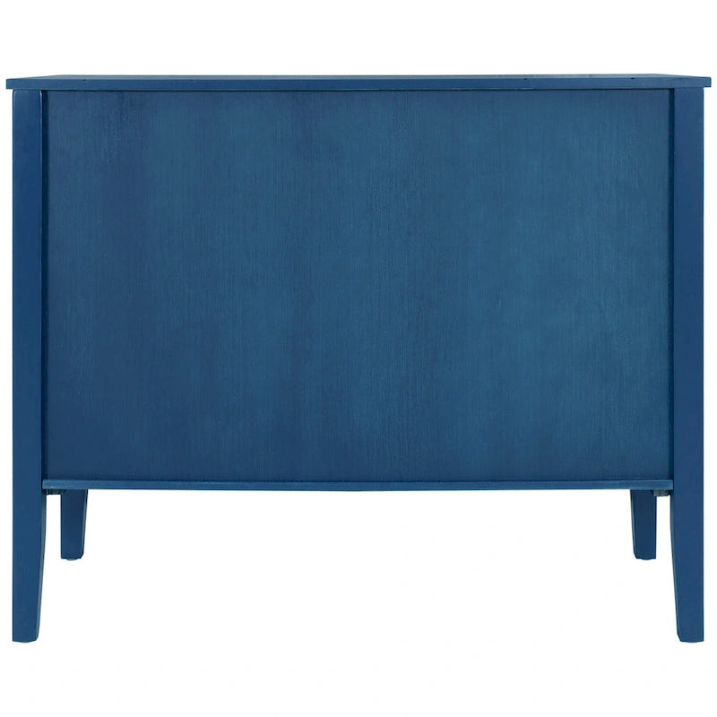Buffet de rangement à étagères réglables Roomfitters avec poignées en métal rétro et pieds en pin pour le salon, la salle d'étude
