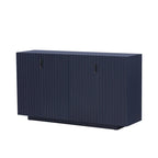 Meuble buffet avec 4 portes cannelées, buffet de rangement, meuble de rangement en bois avec étagères réglables