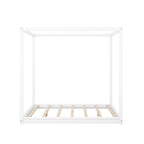 Lit plateforme moderne à baldaquin bas, cadre de lit à baldaquin en bois avec pieds de support, pour enfants, adolescents et adultes, aucun sommier tapissier requis