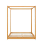 Lit plateforme moderne à baldaquin bas, cadre de lit à baldaquin en bois avec pieds de support, pour enfants, adolescents et adultes, aucun sommier tapissier requis