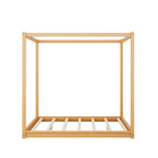 Lit plateforme moderne à baldaquin bas, cadre de lit à baldaquin en bois avec pieds de support, pour enfants, adolescents et adultes, aucun sommier tapissier requis