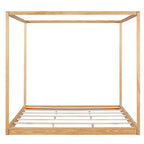 Lit plateforme moderne à baldaquin bas, cadre de lit à baldaquin en bois avec pieds de support, pour enfants, adolescents et adultes, aucun sommier tapissier requis