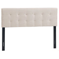 Tête de lit capitonnée en lin beige, grand lit/grand lit