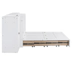 Lit escamotable Queen Size avec port USB, grand tiroir et bureau combiné pour chambre à coucher