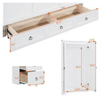 Lit escamotable Queen Size avec port USB, grand tiroir et bureau combiné pour chambre à coucher