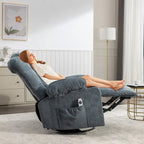 Fauteuil inclinable gris surdimensionné avec chauffage et port USB