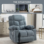 Fauteuil inclinable gris surdimensionné avec chauffage et port USB