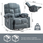 Fauteuil inclinable gris surdimensionné avec chauffage et port USB