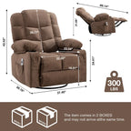 Fauteuil inclinable gris surdimensionné avec chauffage et port USB