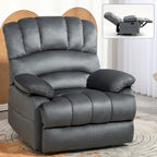 Fauteuil inclinable manuel surdimensionné marron/gris, inclinaison 155°, une place