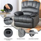 Fauteuil inclinable manuel surdimensionné marron/gris, inclinaison 155°, une place