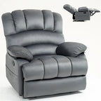 Fauteuil inclinable manuel surdimensionné marron/gris, inclinaison 155°, une place