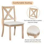 Ensemble de salle à manger 6 pièces en bois avec table extensible, 4 chaises et banc